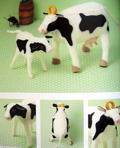 Felt Cow Pattern, Felt Cow, Cow Toys, Sewing Stuffed Animals, Animal Crafts For Kids, Felt Pattern, Fabric Toys, Cow Pattern, Felt Fabric