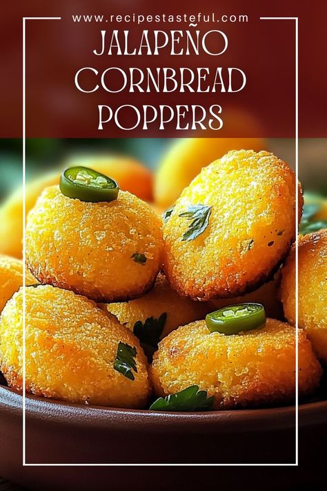 These Jalapeño Cornbread Poppers are a delicious and fun twist on traditional cornbread, packed with cheesy goodness and just the right amount of heat from fresh jalapeños. Perfect as a snack, appetizer, or side dish! Cornbread Jalapeno Poppers, Jalapeno Cornbread Poppers, Cornbread Jalapeno, Cornbread Appetizer, Cornbread With Corn, Jalapeño Cornbread, Honey Cornbread, Breaded Shrimp, Sweet Cornbread