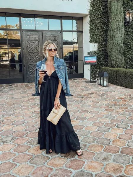 Black Maxi Dress Fall, Western Maxi Dress, Maxi Dress Fall, Dolce Vita Booties, Fall Transition Outfits, Maxi Dress Outfit, Maxi Dresses Fall, Fall Transition, Dinner Outfits