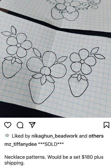 Indigenous Strawberry Art, Floral Beadwork Patterns, Beaded Earring Template, Ojibway Floral Patterns, Beading Templates Native, Beadwork Templates, Native Strawberry, Ojibwe Floral Design, Flower Outline Drawing