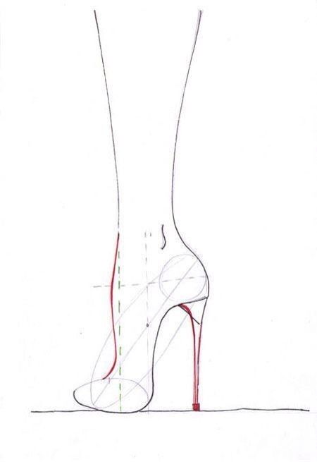 Draw Side View, Heels For Beginners, Drawing High Heels, Fashion Design Sketch, Shoes Drawing, Color Techniques, Drawing For Beginners, Balloon Columns, Step By Step Drawing