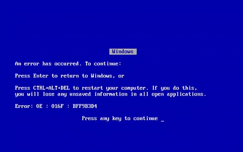 Windows 95, 98 and Me Error Screen, Old Computer, Windows 95, Windows 98, Object Lessons, Blue Screen, Old Windows, Modems, Nobel Prize