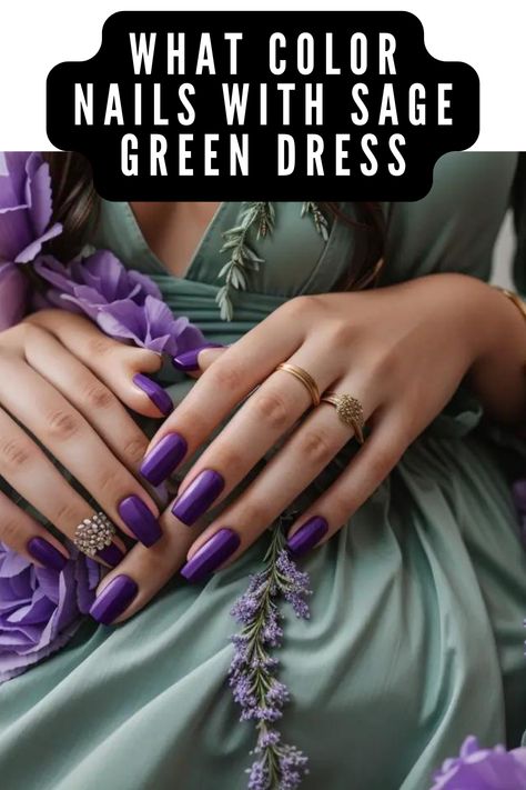 Discover the perfect nail color to complement your stunning sage green dress! From elegant neutrals to bold pops of color, find the ideal shade to enhance your outfit and complete your look Explore our guide to find the answer to the timeless question: What Color Nails With Sage Green Dress? 💅✨ #WhatColorNailsWithSageGreenDress #NailColorInspiration #GreenDress #NailArtIdeas #StyleInspo #FashionTips #NailPolish #NailTrends #ManicureIdeas #BeautyInspiration #NailGoals #NailEnvy Nail Colors To Go With Green Dress, What Color Nails With Green Dress, Nails With Sage Green Dress, Nails To Go With Sage Green Dress, What Nails Go With Green Dress, Nail Color For Green Dress, Nails For Sage Green Dress, Green Dress Nails Color Combos, Nails With Sage Green