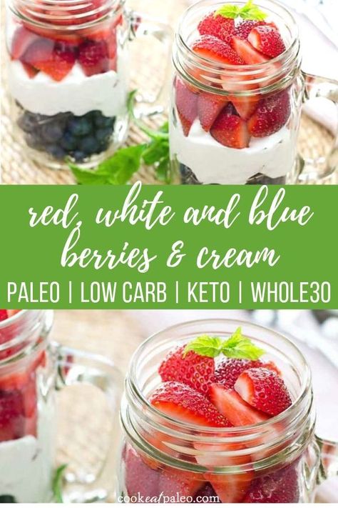 4th Of July Paleo Recipes, Whole30 4th Of July Recipes, Paleo 4th Of July Desserts, Paleo 4th Of July Food, Whole 30 4th Of July Food, Paleo Fourth Of July Recipes, Easy Healthy 4th Of July Desserts, 4th If July Appetizers, Healthy 4th Of July Food