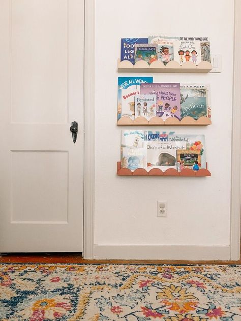 Diy Nursery Bookshelves, Gutter Bookshelf, Nursery Bookshelves, Book Ledge, Pallet Bookshelf, Cube Storage Shelves, Diy Bird Feeder, Diy Nursery, Hanging Stockings