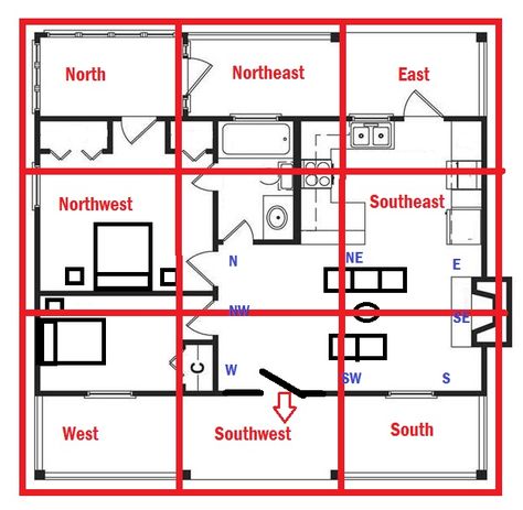 How to Determine Your Home’s Feng Shui Directions | Red Lotus Letter Feng Shui House Layout, Feng Shui Directions, Feng Shui Apartment, Feng Shui Bedroom Colors, Feng Shui Kitchen, Feng Shui Rules, Fen Shui, Feng Shui Colours, How To Feng Shui Your Home