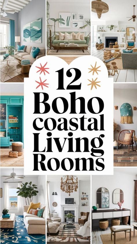 12 Dreamy Boho-Coastal Living Room Makeovers You'll Want to Copy Coastal Small Living Room Ideas, Beach Theme House Decor, Beach House Decor Ideas Small Spaces Coastal Cottage, Beachy Family Room, Boho Coastal Living Rooms Blue, Cozy Beach House Living Room, Beach Condo Living Room Ideas, Coastal Living Room With Leather Sofa, Casual Coastal Decor