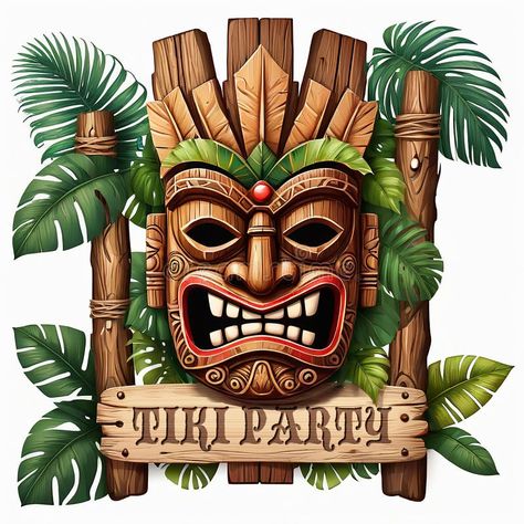 God Costume, Food Gifs, Island Tattoo, Foam Art, Creative Room, Tiki Art, Tiki Mask, Surf Art, Party Halloween