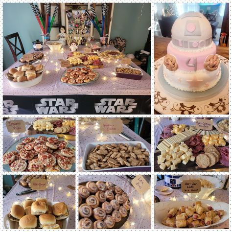 Threw my daughter a Jedi Princess party for her 4th birthday!!!! So fun and she loved it!!! Jedi Princess Party, Jedi Princess Birthday Party, Girly Star Wars Party, Birthday Cale, Jedi Princess, 5th Birthday Cake, Belle Birthday, Star Wars Princess, Star Wars Birthday Party