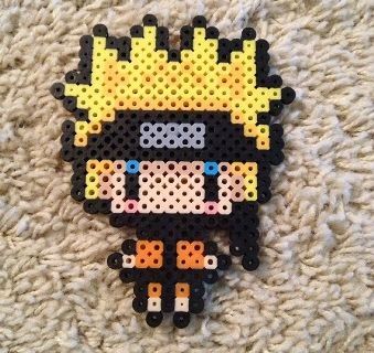 Naruto Perler, Anime Perler, Chibi Naruto, Hamma Beads Ideas, Easy Perler Bead Patterns, Perler Creations, Pixel Beads, Pearl Beads Pattern, Easy Perler Beads Ideas