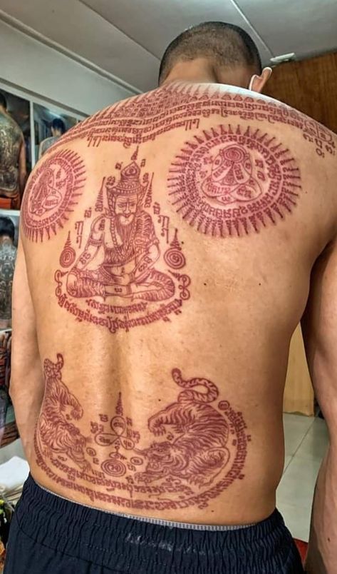 Buddhist Back Tattoo, Indian Style Tattoos, Nepali Tattoo, Samsara Tattoo, Tatau Tattoo, Traditional Thai Tattoo, Yantra Tattoo, Tibetan Tattoo, Khmer Tattoo