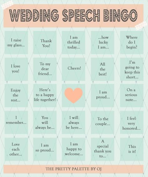 Wedding Touches, Wedding Bingo, Wedding Toast Samples, Wedding Squad, Best Man Wedding Speeches, Wedding Games For Guests, Reception Activities, Wedding Extras, Wedding Color Pallet