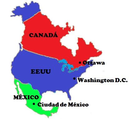 Mapa con los países y capitales de América del Norte América del Norte o Norteamérica es el subcontinente americano más septentrional. Aunque abarca un vasto territorio, está formado por tan solo 3 países oficiales: Canadá, los Estados Unidos de América y México. Halloween Halloween, Ottawa, Merlin, Avengers, Map