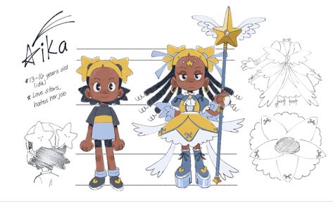 Kiana Mai Art, Magical Girl Design Tips, Magical Girl Posing, Magical Girl Posing Reference, Ballerina Character Design, Cute Outfit Drawings, Magical Girl Character Design, Turn Around Character Design, Character Design References Sheet