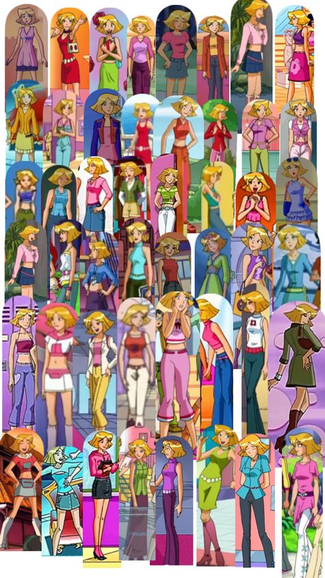 Spy Cartoon, Clover Totally Spies, Mickey Mouse Quilt, Spy Outfit, Barbie Cartoon, Y2k Party, Cartoon Tv Shows, Totally Spies, Cartoon Outfits