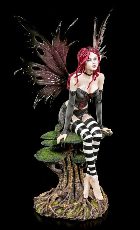 Fairy Figurine large - Aena on Yggdrasil Fairy Figurines Collectible, Emo Fairy, Fantasy Figurine, Fairy Statues, Gothic Shop, Fantasy Tattoos, Fairy Art Dolls, Autumn Fairy, Fairy Dragon