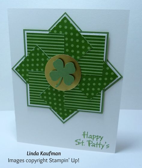 Green Cards Handmade, St Patricks Day Cards, St Pats, St Patrick's Day Crafts, Spring Cards, Designer Series Paper, Stamping Up Cards, Fun Fold Cards, St Pattys