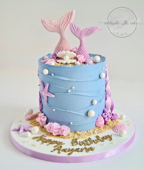 Mirmade Cake, Mermaid Cakes For Girls Birthday, Simple Mermaid Cake, Easy Mermaid Cake, Mermaid Birthday Cake Ideas, Mermaid Themed Cake, Mermaid Theme Cake, Cake Mermaid, Mermaid Tail Cake