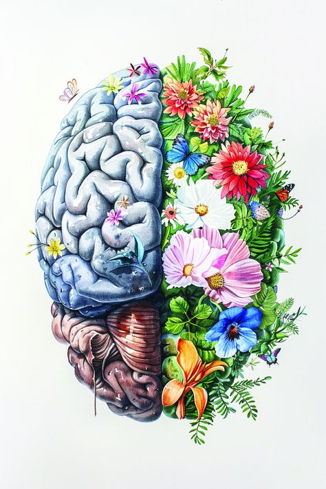 Psychology. Human psychology. Mental Health Art. Brain Art. Therapist Gift. Psychologist Graduation Gift. Floral Brain Painting #психология_карьера #саморазвитие #личностныйрост #успех #психология #лидерство #секретылидерства #предсказания #анализ #финансы Psychologist Graduation, Brain Painting, Floral Brain, Human Psychology, Brain Art, Art Therapist, Health Art, Therapist Gifts, Psychologist