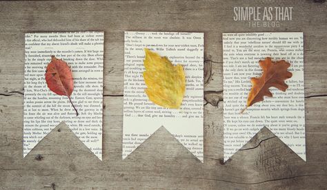 Family Crafting: Fun with Fall Leaves - simple as that Fall Family Activities, Leaf Book, Easy Fall Decor, Fall Banner, Fall Garland, Autumn Leaf, Leaf Decor, Mason Jar Crafts, Garland Decor