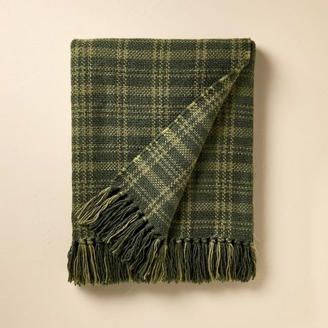 Magnolia Christmas, Magnolia Home Decor, Magnolia Colors, Green Throw Blanket, Christmas Throw Blanket, Plaid Throw Blanket, Hearth & Hand With Magnolia, Green Blanket, Chenille Throw