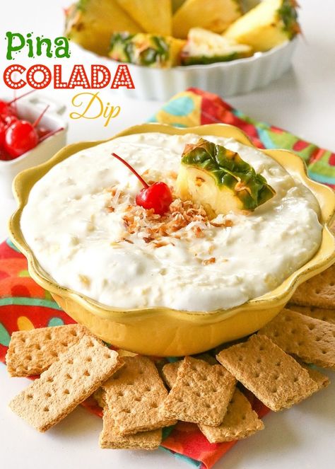 Pina Colada Dip Pina Colada Dip, The Girl Who Ate Everything, Foil Dinners, Sweet Dips, Creamy Dip, Snack Dip, Tropical Twist, School Snack, Dessert Dips