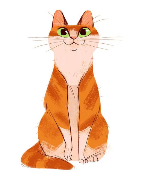 Cartoon Cat Drawing, Orange Kitty, Cat Drawings, Cute Cat Drawing, Cat Doodle, 강아지 그림, Drawing Faces, Cat Post, Orange Tabby Cats