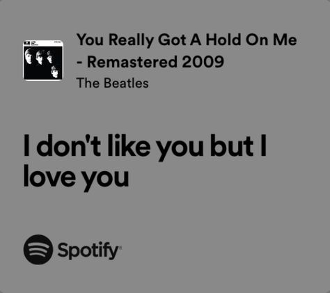 You Really Got A Hold On Me, The Beatles Lyrics, Beatles Lyrics, Relatable Lyrics, Don't Let Me Down, Song Suggestions, Little Things Quotes, I Dont Like You, Beautiful Lyrics