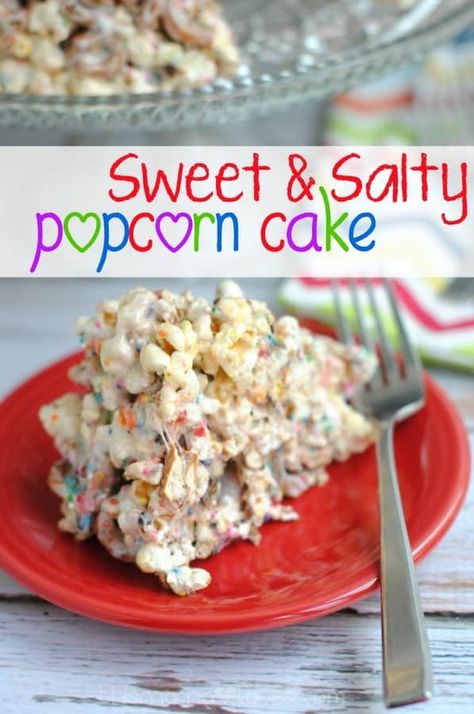 Popcorn Cake Recipe, Family Game Night Snacks, Sweet And Salty Popcorn, Popcorn Cake, Salty Popcorn, Popcorn Recipes, Quick Healthy Meals, Great Desserts, Family Game