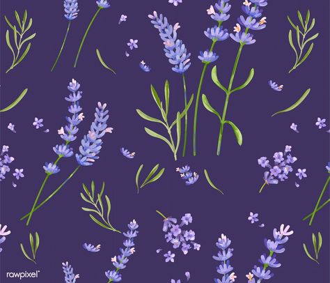 Hand drawn lavender flower pattern | premium image by rawpixel.com Drawn Lavender, Lavender Pattern, Phlox Flowers, Lavender Art, Lavender Watercolor, Hollyhocks Flowers, Lavender Background, Rose Flower Pattern, Free Illustration Images