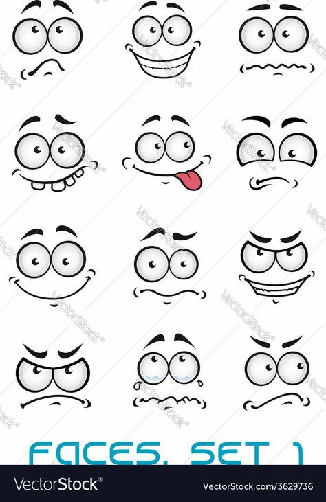 Cartoon Faces Expressions, رسم كاريكاتير, Illustration Kunst, Drawing Cartoon Faces, Cartoon Eyes, Different Emotions, Fun Illustration, Makeup Eyes, Cartoon Faces