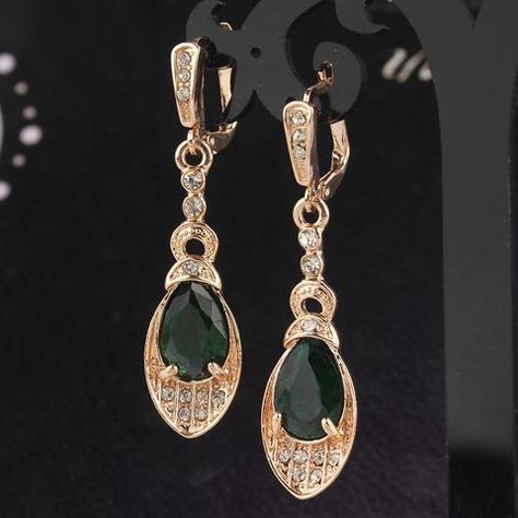 [EBay] New Fashion Women/Girl'S Gold-Color Austrian Crystal Cz Peridot Pierced Drop Dangle Earrings Jewelry Free Shipping Dangle Earrings Wedding, Wedding Earrings Drop, Initial Earrings, Heart Shaped Earrings, Jewelry Fashion Trends, Party Earrings, Stylish Earring, Hanging Earrings, Earrings Women