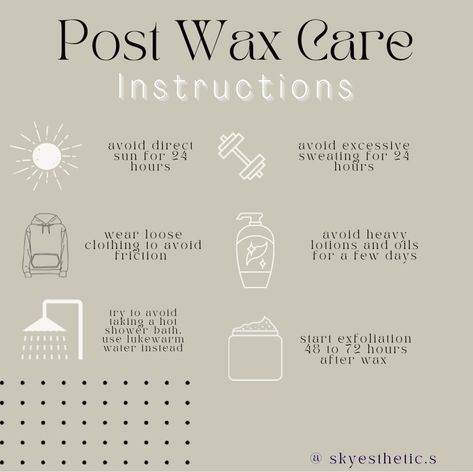 Waxing Tips For Estheticians, After Care Waxing, What To Apply After Waxing, Brow Wax Aftercare, Waxing Room Aesthetic, Eyebrow Waxing Tips, How To Wax Properly, Waxing Aftercare Tips, Post Waxing Care Tips