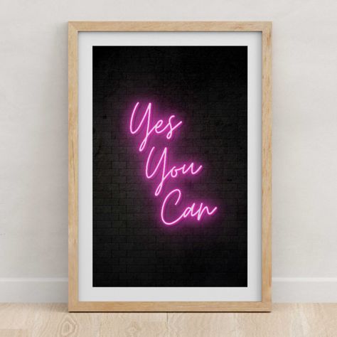 Yes You Can Poster Yes You Can Motivation Posters, Barbiecore Aesthetic, Posters Inspiration, Classroom Rules Poster, Inspirational Quotes Posters, Motivational Quote Posters, Cadeau Photo, Inspirational Prints, Motivational Posters