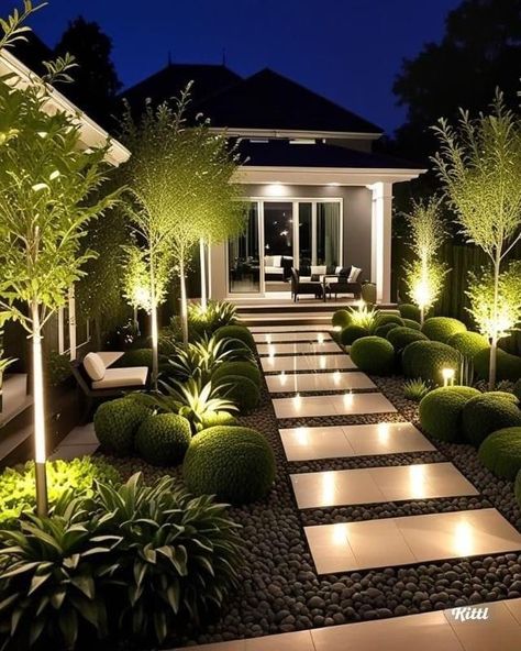 Taman Air, Backyard Walkway, Medicinal Garden, Modern Backyard Landscaping, Patio Garden Design, Home Garden Design, Modern Backyard, Gardens Design, Outdoor Gardens Design