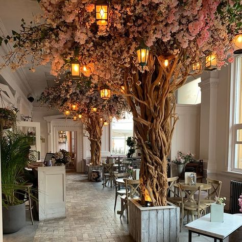 Tree Restaurant, Mobile Coffee Shop, Trade Show Design, Outdoor Restaurant Design, Boho Chic Living Room, Restaurant Lighting, Garden Cafe, Outdoor Restaurant, Rustic Lighting