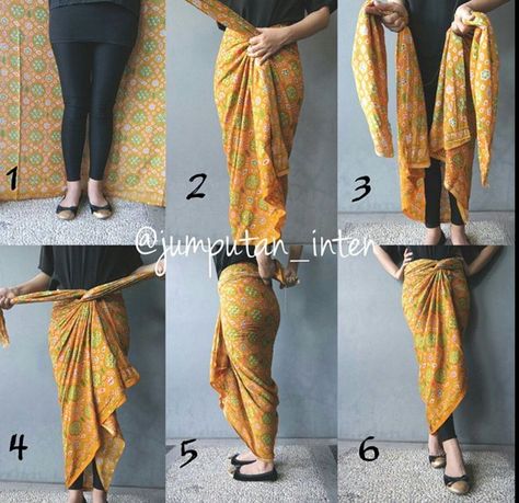 How To Tie A Sarong, Mode Batik, Kebaya Lace, Batik Dress Modern, Batik Skirt, Batik Kebaya, Kebaya Dress, Batik Fashion, Batik Dress