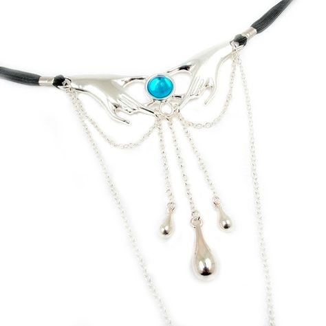 Buy the Silver Jeweled Blue Crystal Caressing Hands with Droplets & G-String Waist Band Clitoral Beads chains - Sylvie Monthule Erotic Jewelry made in France Crystal Springs, Precious Jewels, Silver Jewels, Gold Box, Helping Hands, 24kt Gold, Gold Plated Rings, Crystal Gems, Blue Crystals