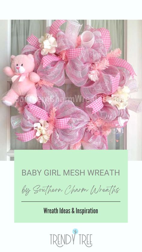 Baby Wreaths, Welcome New Baby, Baby Wreath, Creative Wreaths, Blue Teddy Bear, Hospital Room, Wreath Making Supplies, Trendy Tree