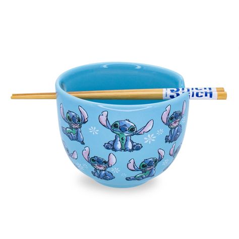 PRICES MAY VARY. FROM SPACE TO YOUR PLACE: The adventures of Disney's Lilo and Stitch continue onward with this exclusive ramen set. Experiment 626 has to fuel up for his next round of mischief, and this noodle bowl and chopstick set is just what he needs. INTERGALACTIC CUISINE: Sample all the finest flavors of the universe with this generously sized ramen bowl. This cool blue bowl features Stitch in a wide variety of cute and clever poses, hoping you'll share a bite of what you've cooked up. TA Lilo And Stitch Toys, Lilo And Stitch Merchandise, Ramen Noodle Bowl, Experiment 626, Lilo And Stitch Quotes, Wooden Chopsticks, Stitch Toy, Lilo And Stitch Drawings, Stitch Quote