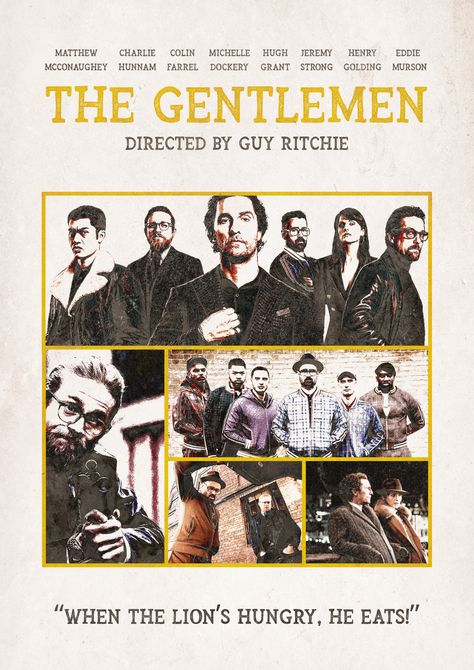 Poster design for the movie 'The Gentlemen'. The Gentlemen Movie Poster, Guy Ritchie Aesthetic, The Gentlemen Movie Wallpaper, The Gentlemen Wallpaper, The Gentlemen Poster, The Gentlemen Series, The Gentleman Movie Poster, The Gentlemen Movie, Snatched Movie