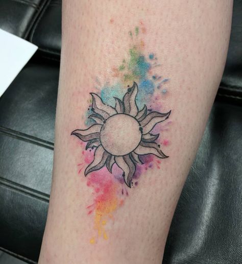 Apollo Tattoo, Moon Star Tattoo, Sky Tattoos, Island Tattoo, Wrap Around Tattoo, Sun Tattoo Designs, Cherry Tattoos, Hip Thigh Tattoos, Bestie Tattoo