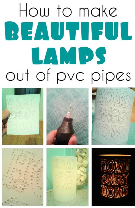 How to make lamps out of a pvc pipe. #diylamps #diy Pvc Lamps, Pvc Crafts, Pvc Lamp, Beautiful Lamps, Craft Show Booths, Pvc Pipe Crafts, Pvc Pipe Projects, Make A Lamp, Pvc Projects