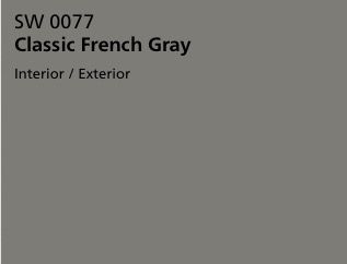 Cabinet Finish - Sherwin Williams, Classic French Gray, SW0077 Classic French Grey Sherwin Williams Exterior, Classic French Grey Sherwin Williams, Sw Classic French Gray, Classic French Gray Sherwin Williams, Sherwin Williams Classic French Gray, French Gray Sherwin Williams, Exterior Paint Sherwin Williams, French Grey Interiors, Gray Sherwin Williams