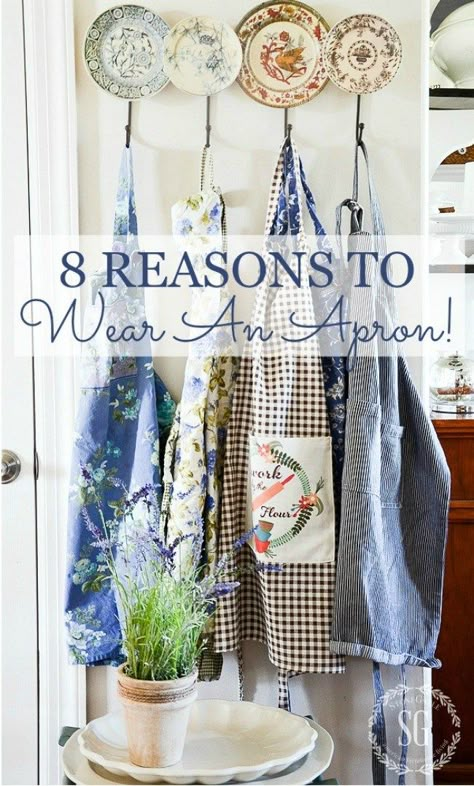 STONEGABLE 8 REASONS TO WEAR AN APRON Happy Homemaking, Apron Tutorial, Apron Sewing Pattern, Farmhouse Aprons, Living Vintage, An Apron, Sewing Aprons, Womens Ministry, Aprons Patterns