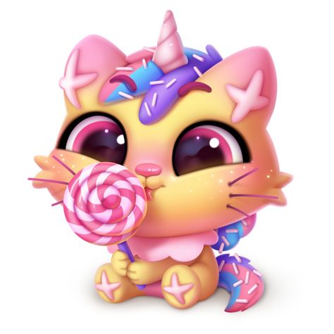 Candy Cat, Space Candy, Procreate Ipad Tutorials, Cat Candy, Big Cats Art, Game Illustration, Kawaii Doodles, Games For Girls, Game Character