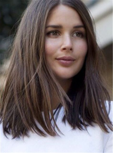 Blunt cut Mid-length Straight Black Lace Front Human Hair Wig Medium Length Hairstyles, Haircut Styles, Wavy Hairstyles, Hair 2018, Short Straight Hair, Long Brown Hair, Penteado Cabelo Curto, Blonde Bobs, Trending Hairstyles