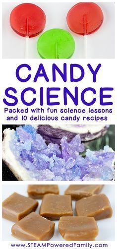 Candy Science has the unique ability to provide hands on learning of complex chemistry concepts, with a delicious result that has kids loving science! #CandyScience #kidsscience Chemistry Concepts, Candy Science, Kitchen Science, Science Birthday, Science Party, Kid Experiments, Candy Recipes Homemade, Science Activities For Kids, Fair Projects