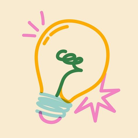 Light Bulb Doodle, Bulb Doodle, Neon Instagram, Light Bulb Icon, Instagram Light, Download Free Images, Creative Studio, Free Image, Design Resources