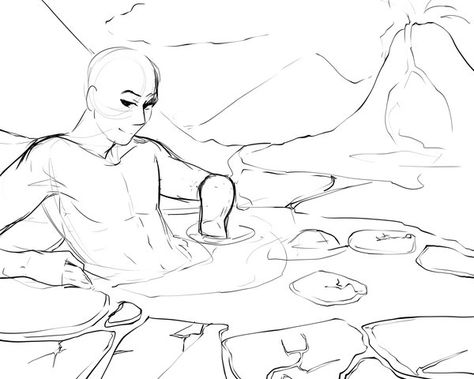 Laying In Water Drawing Reference, Sitting Up In Bed Reference, Shush Pose, Male Ych, Ych Base, Body Reference Drawing, Comic Drawing, Poses References, Figure Drawing Reference